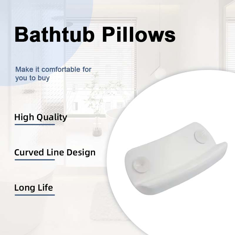 Bathtub Pillow with Suction Cups White Luxury Bathtub Headrest