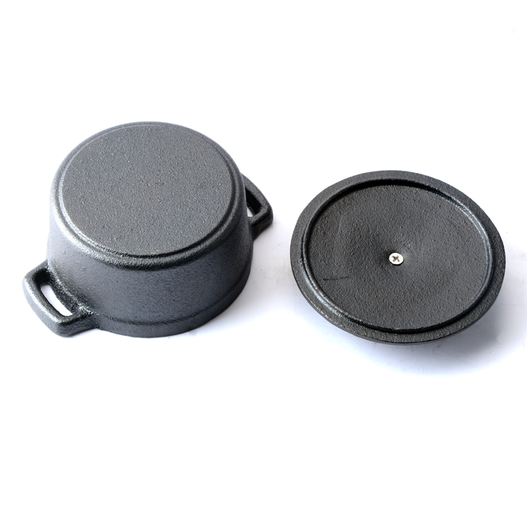 Мини-чугунная жаровня с крышкой, предварительно прокаленная