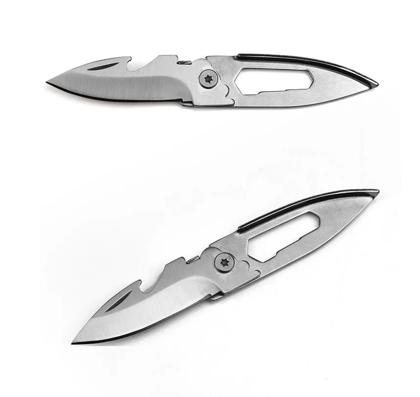 Mini Portable Folding Knife Camping Fruit Key Knives Multi-Functional EDC Tool Backpack Keys Pendant Security Defense