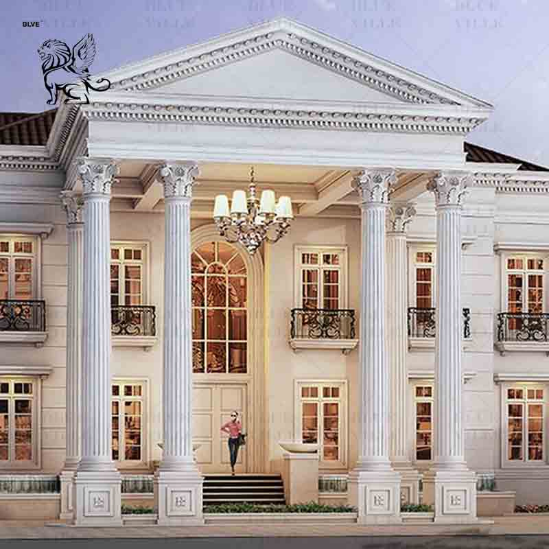 Circular Columns Stone Roman Column Classic Sandstone Pillars White Marble House Porch Pillar Factory Price