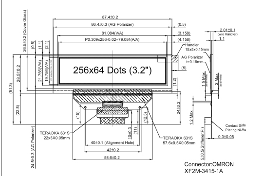 Желтый OLED дисплей 3.2'' 256x64 для мультиметра
