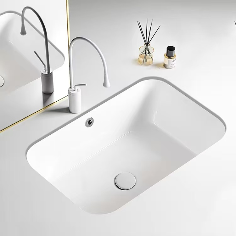 Ceramic Undermount Basin Rectangular Bathroom Sink K26