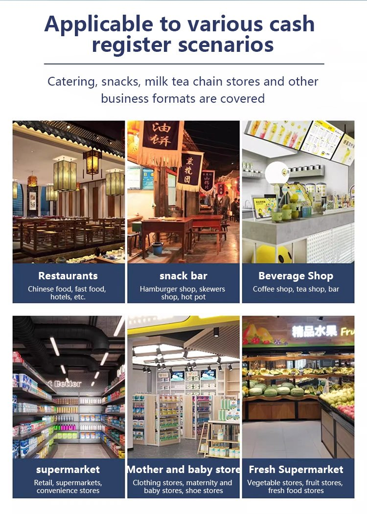 Touch Screen Self-Service Order NFC Payment Kiosk Terminal Checkout Cash Register POS Systems Barcode Scanner 80 Printer Point of Sale POS Machine Factory OEM