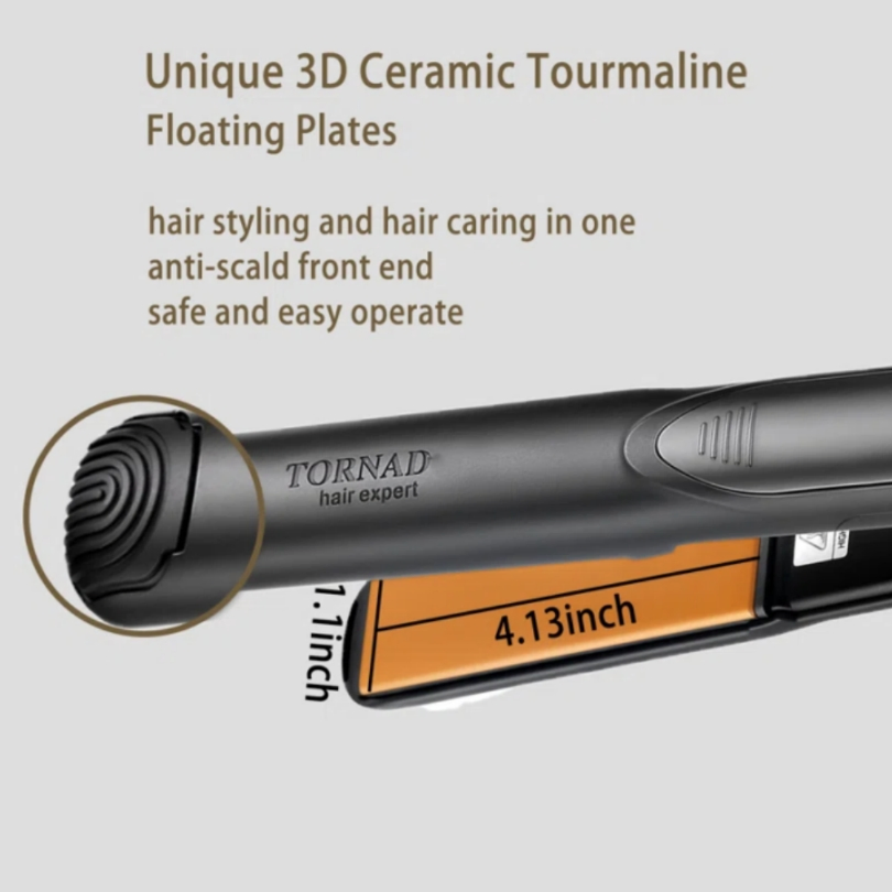 Tornado Hair Straightener Flat Iron, Curling Iron Curler Titaniumm Fast Heating Adjustable