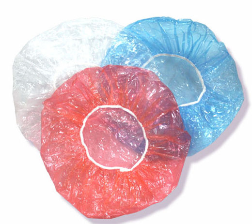Factory Wholesale Disposable Elastic Clear Bathing Cap for Salon Hotel Traval PE Cap