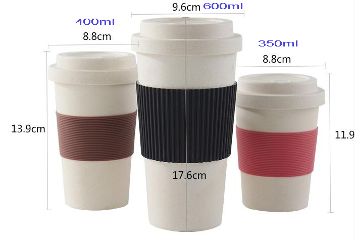 Чашка из бамбукового волокна с логотипом, 12 oz