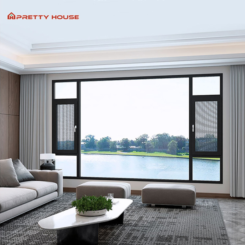 French Style Residential Aluminum Casement Window Double Glazing Thermal Break Insulated Windows