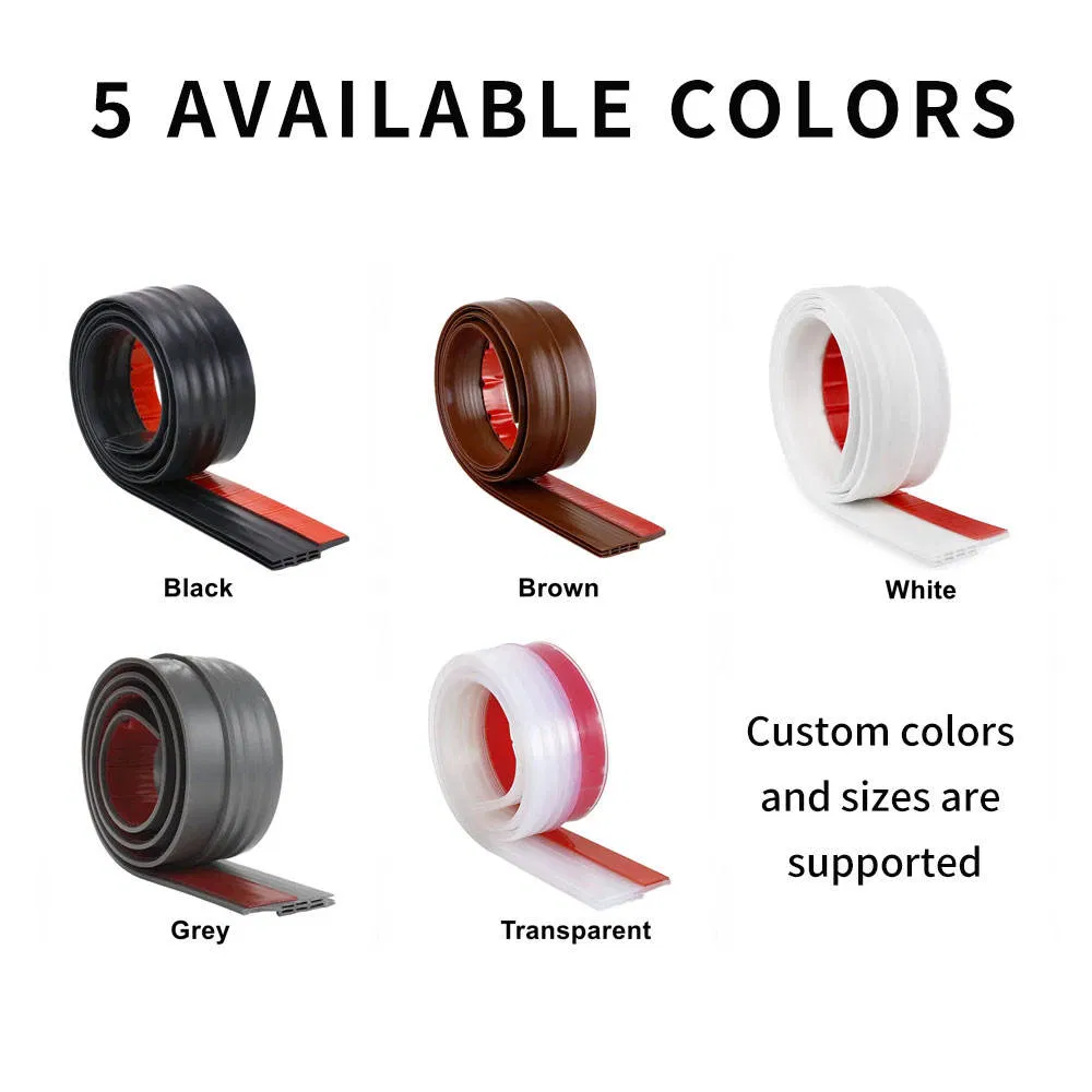 Self Adhesive Rubber Silicone Weatherstrip Door Bottom Gap Sealing Strip Sweep Draft Stopper