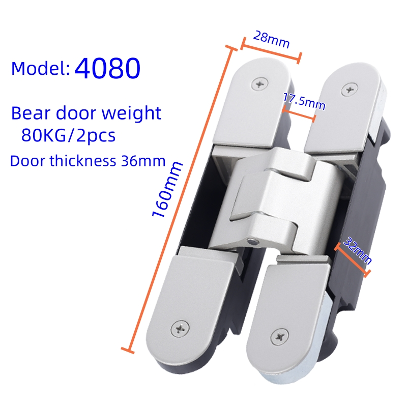3D German Simonswerk Bachmann Same Style Invisible Adjustable Concealed 28*160mm Zinc Alloy Hidden Hinge for Heavy Duty Gate Wooden Swing Door 36mm 80kg