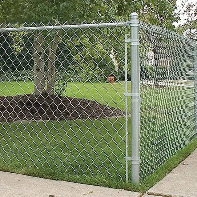 Galvanized Chain Link Sport Fencing with Round Pipe Post Cheap Price for Security Farm Factory Low Maintenance Versatile Use