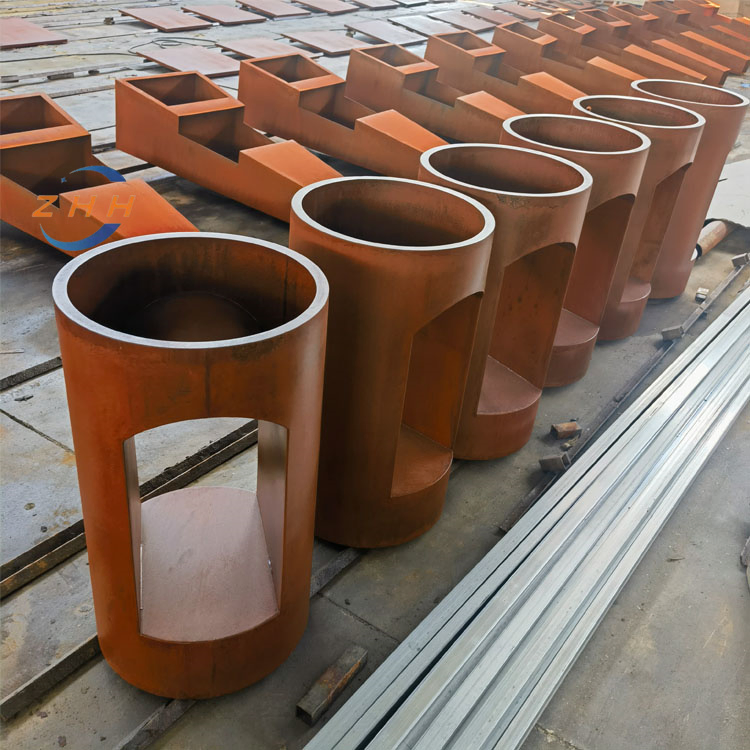 Metal Fire Pit Corten Steel Round Design with for Home Garden Ornaments