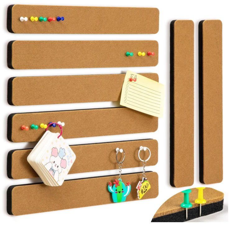 Felt Bulletin Board Bar Strip Pin Self-Adhesive Message Strip for Office School Home Decoration