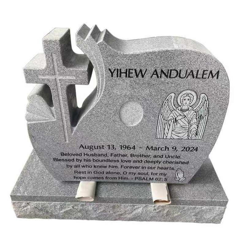 Modern Cross Design G633 Greg Granite Headstone Cemetery Memorial Momument