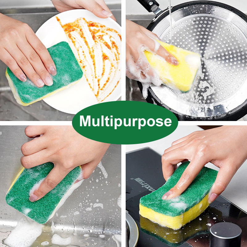 Dishes Pans Scrubbing Sponges Kitchen Cleaning Sponge Scrubber Polyurethane Foam Scrub Abrasive Scouring Pad