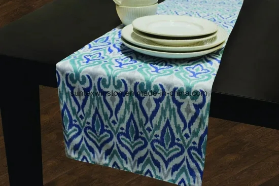 Polyester Solid Jacquard Table Cloth with Runner