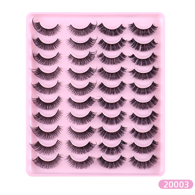 Mink Fox Korean Asian Fiber Russian Curly False Eyelashes 20 Pairs