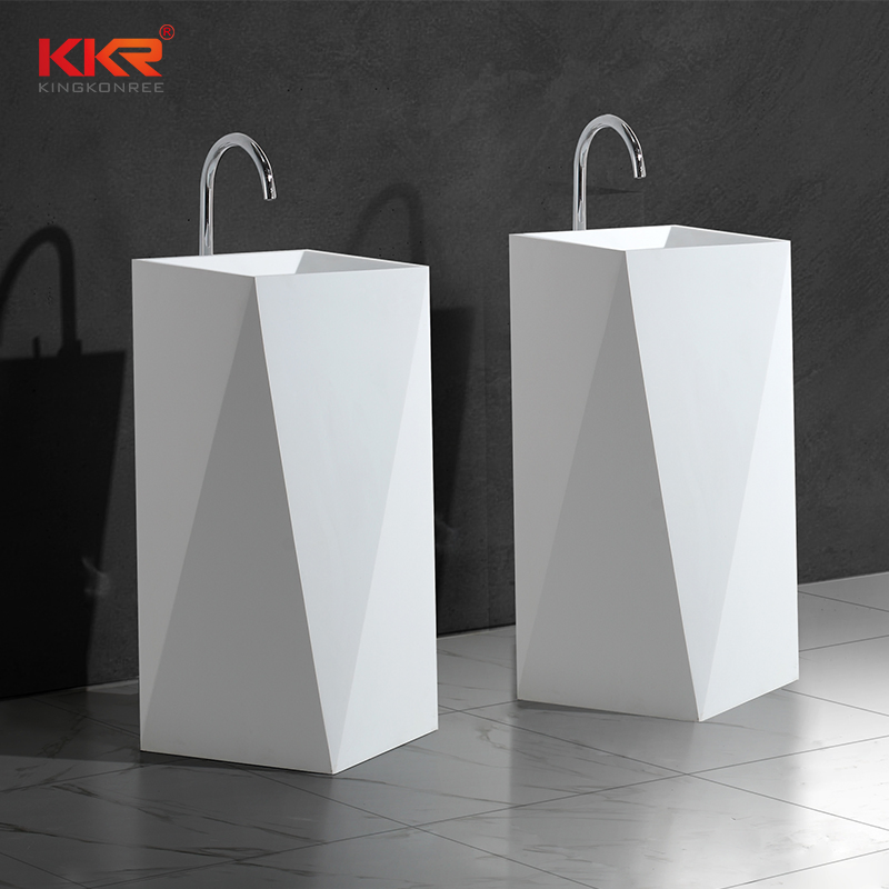 Luxury Solid Surface Freestanding Wash Basin for Bathroom