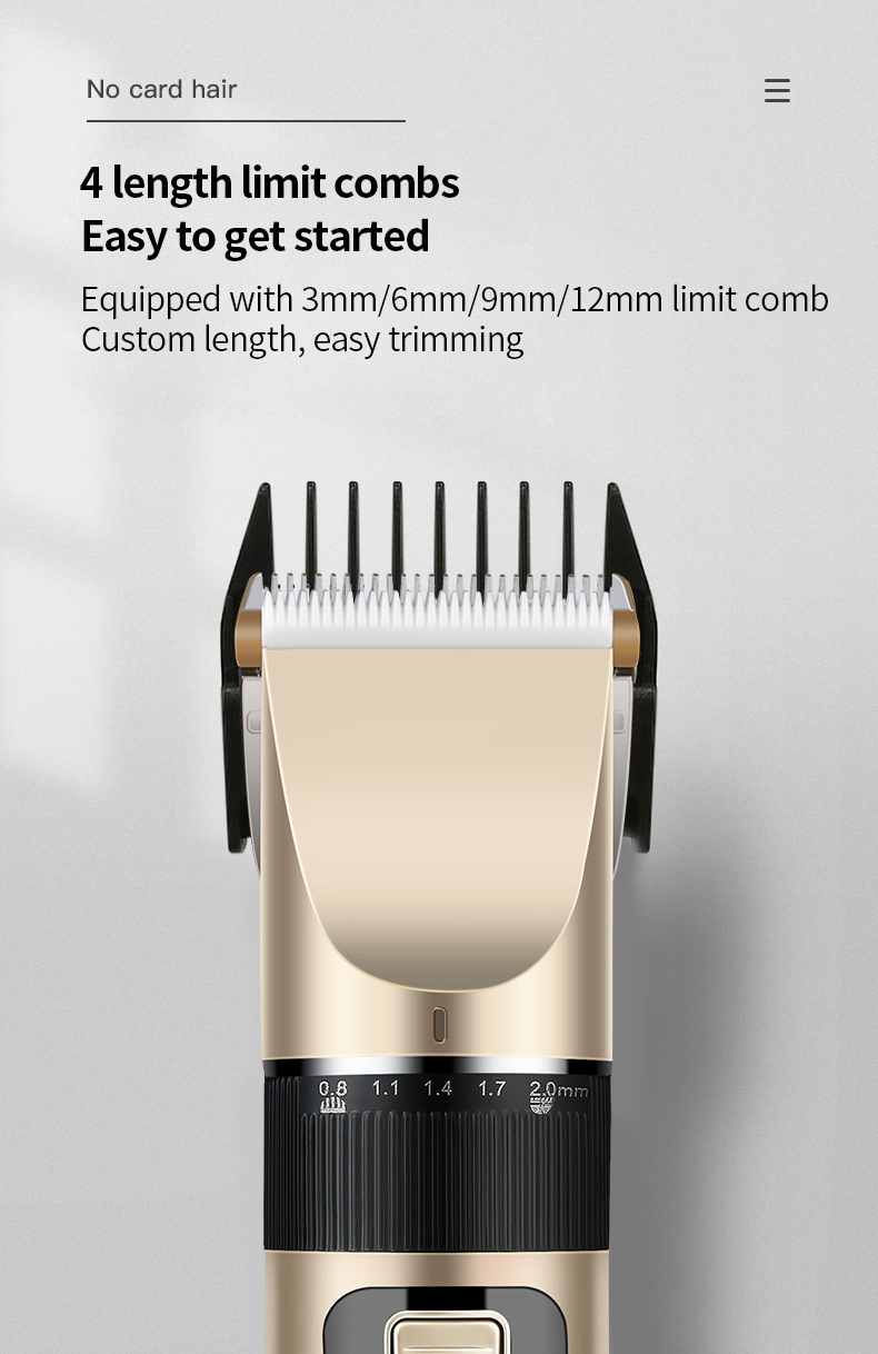 Professional Hair Clippers Men's Barber Beard Trimmer Rechargeable Hair Cutting Machine Ceramic Blade