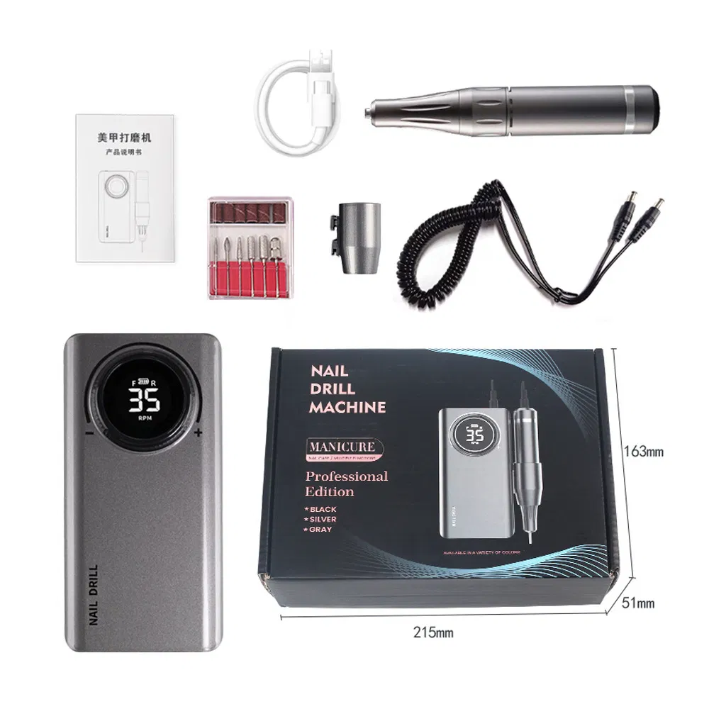 35000rpm Electric Nail Art Machine Recargable Micro Motor Manicure Set Nails Master Drill Pen Bits