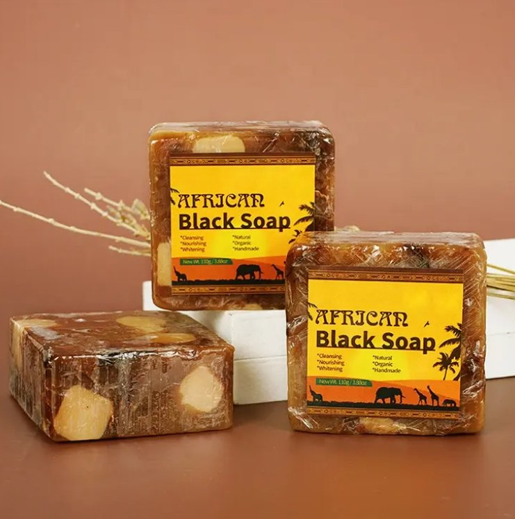 Online Wholesale and Retail African Black Soap Anti Taches Face Bath Deep Cleansing Exfoliating Body Moisturizing Treatment Acne Skin Care African Soap