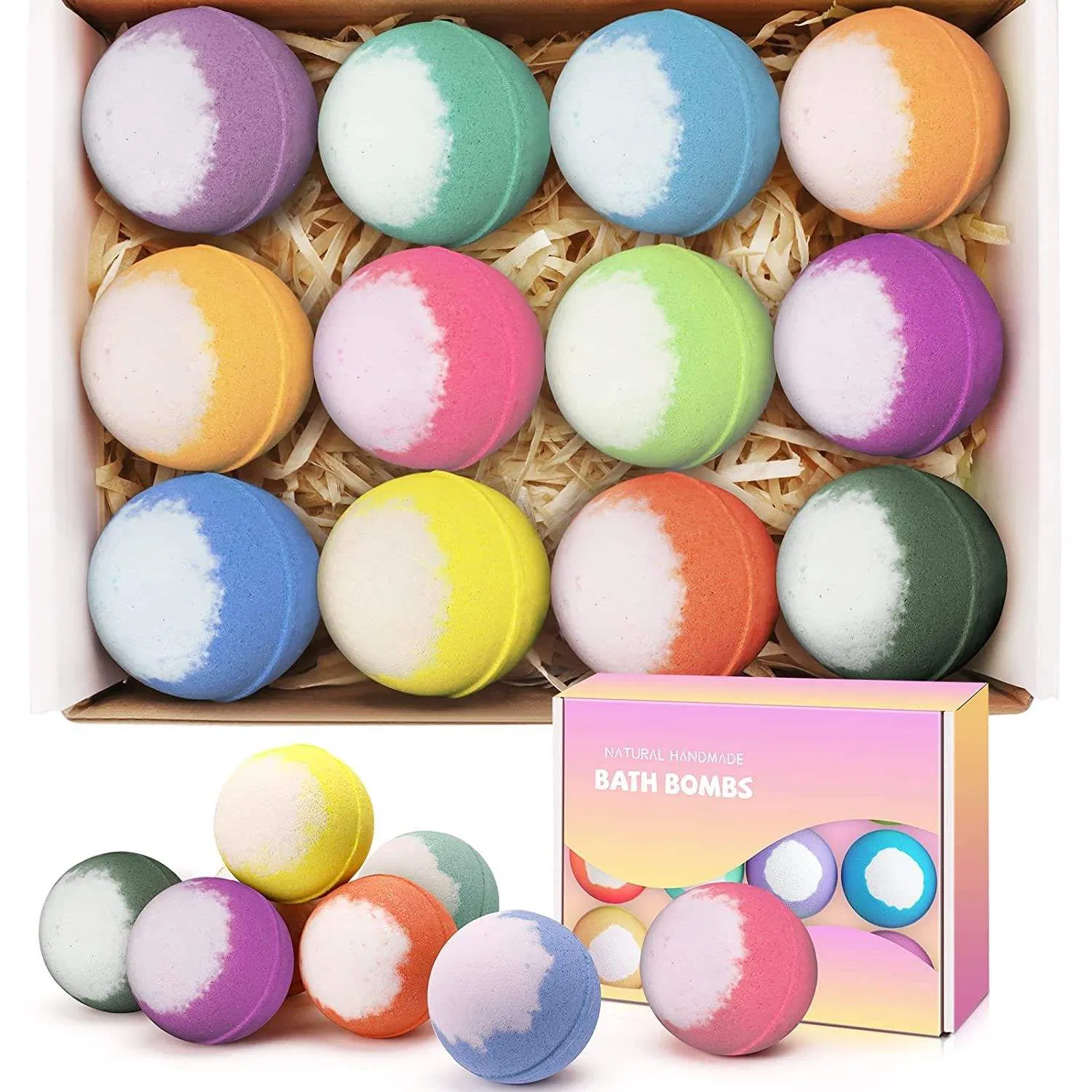 SPA Bath Bomb 12 Bath Bomb Natural Bath Bombs Gift Set for Home Sap and Body Care Magnesium Bath Bombs