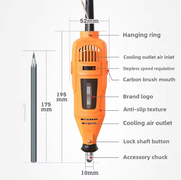 Mini Electric Grinder Tool Set with Battery Powered Metal Head