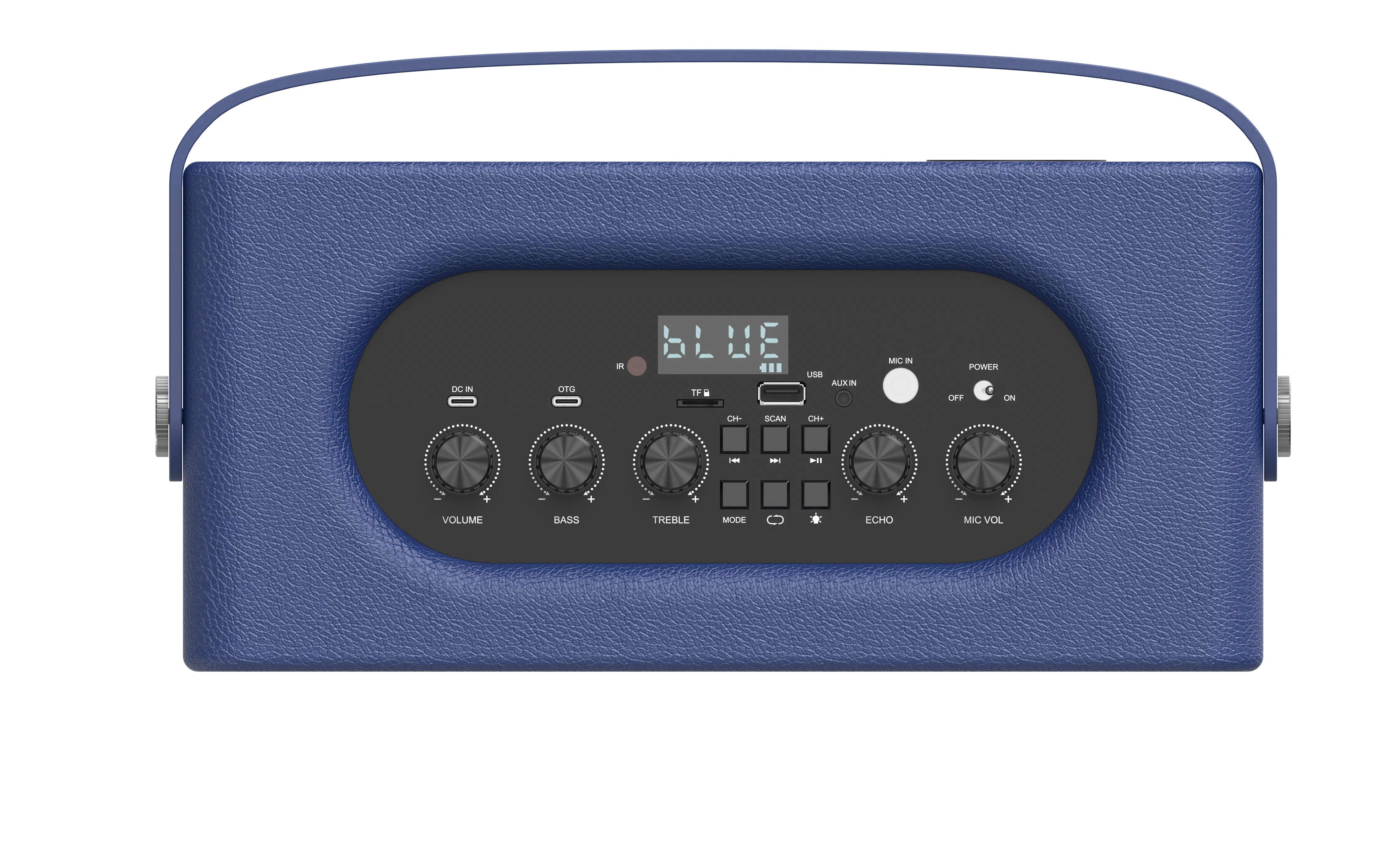 80W DSP Large Speakers World's First 30W Fast Charging Party Lighting Effects High Bass, Reverberation#Color: Blue, Tweeter Size: 2"