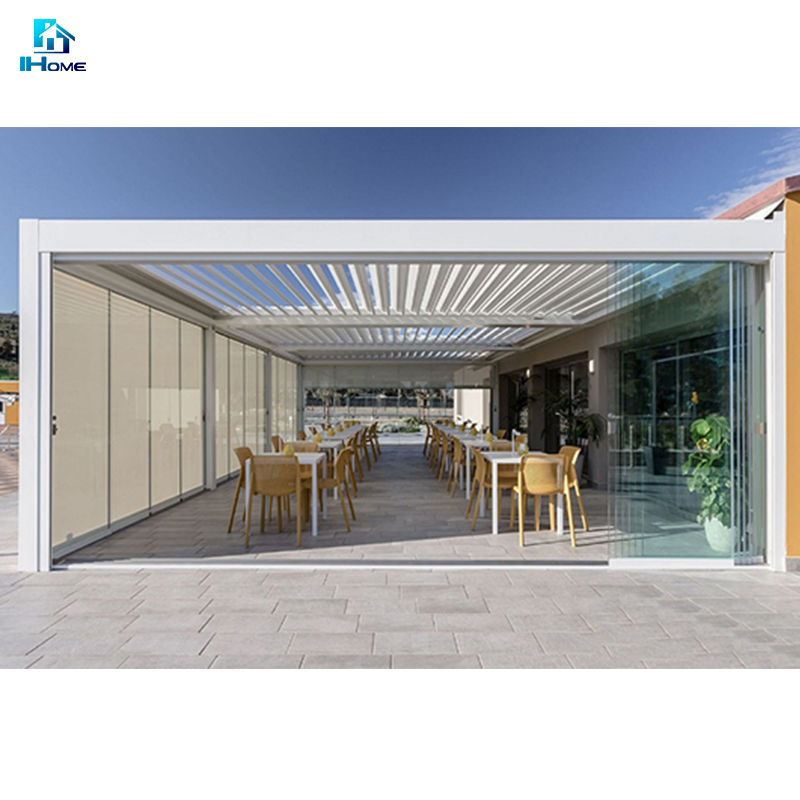 Freestanding & Wall Mounted Sunshade Rainproof Aluminium Louver Pergola Roof Outdoor for Living Areas