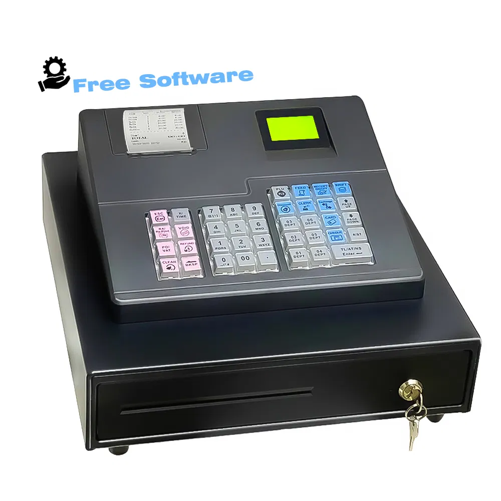 Desktop POS Terminal Electronic Cash Register with 38 Keys for Restaurant Sale ECR600