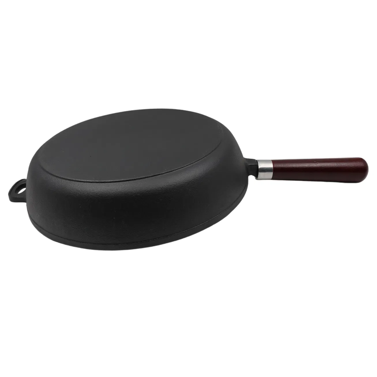 Чугунная сковорода-гриль с деревянной ручкой