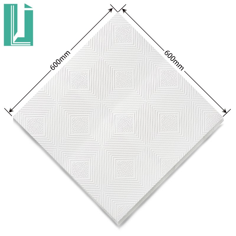Factory Direct Waterproof Fireproof PVC Laminated Gypsum Ceiling Tiles Ceiling Board
