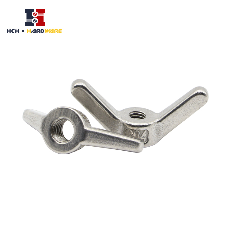 M5 M6 M7 Stainless Steel Wing Nuts Flat Square Wings Carbon Steel Zinc Plated Butterfly Nut 1/4-20 3/8" Wing Butterfly Nuts