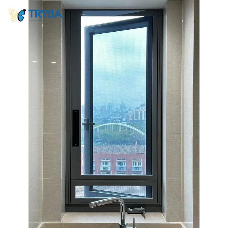 High Quality Triple Tempered Glass UPVC Side Hung Casement Window with Retractable Screen