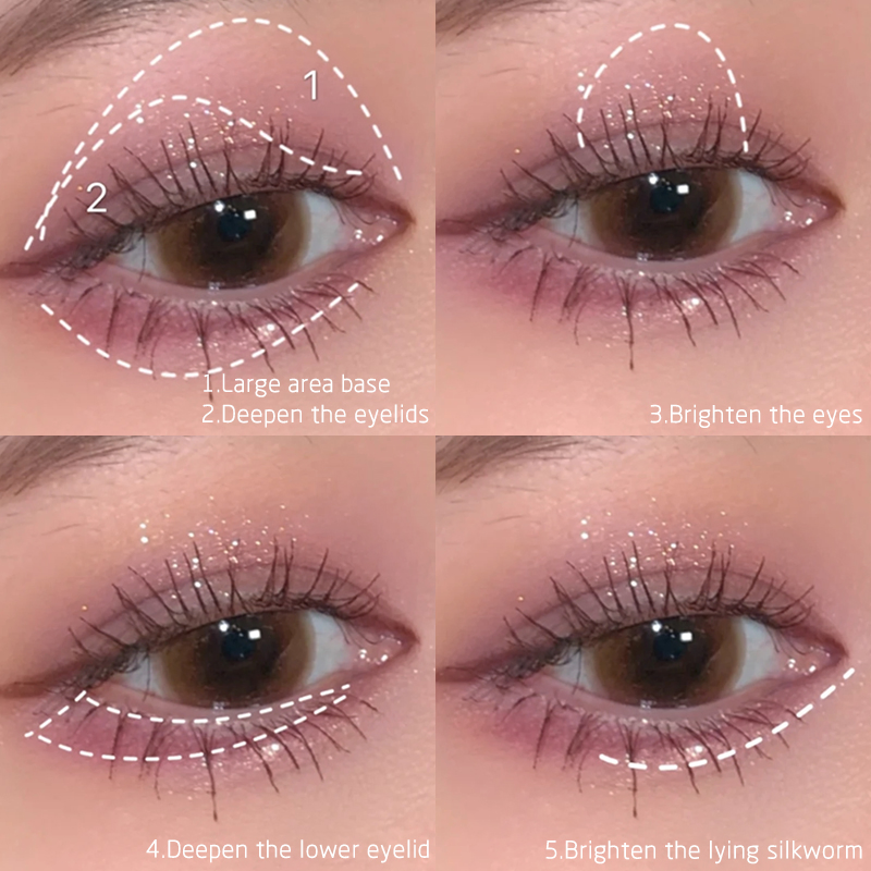Cosmetic Highlighter Shimmer Waterproof Lasting Glitter Nude Makeup Palette Eye Shadow