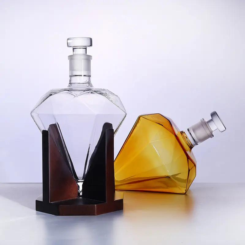 Factory Wholesale Diamond Shaped Wine Decanter High Borosilicate Glass Decanter