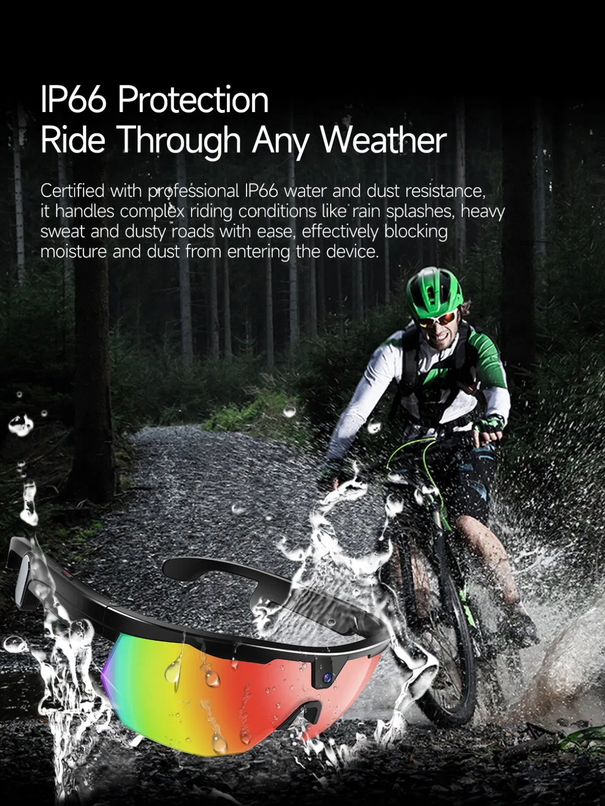 4K Ultra Clear Ai Smart Eye Wear 6-Axis Anti Shake Wireless Earphones Video Photo Bt Speaker Voice Assistant 4GB Intelligent Sports Camera