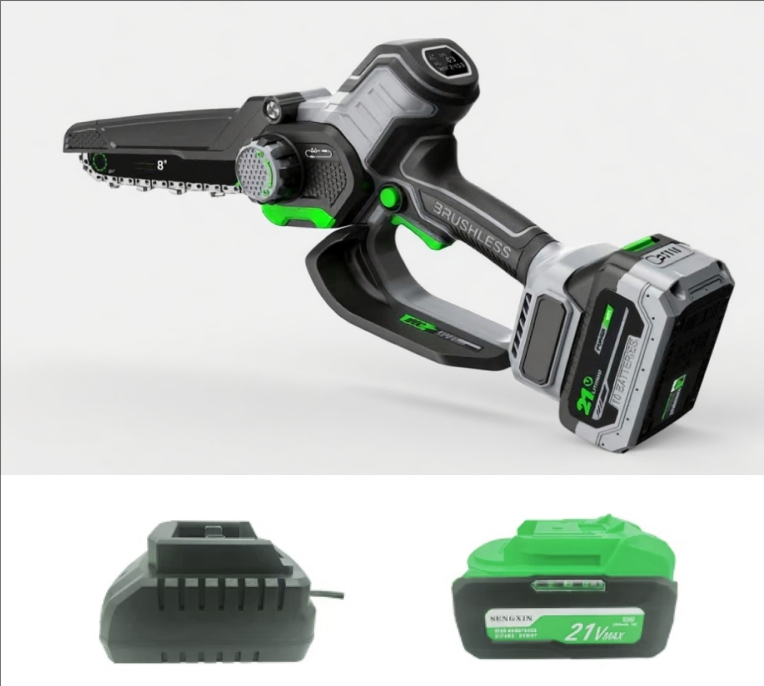 Gardening Tools Lithium Battery Electric Rechargeable8'' Cordless Chain Saw