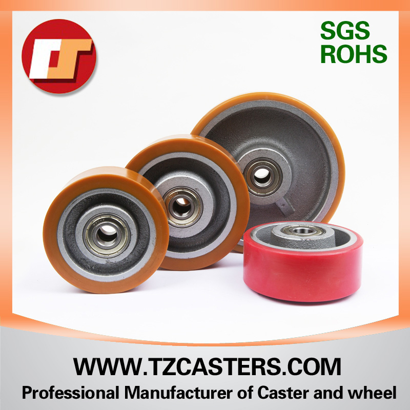 Polyurethane Wheel with Cast Iron with Ribs, Pallet Truck Wheel