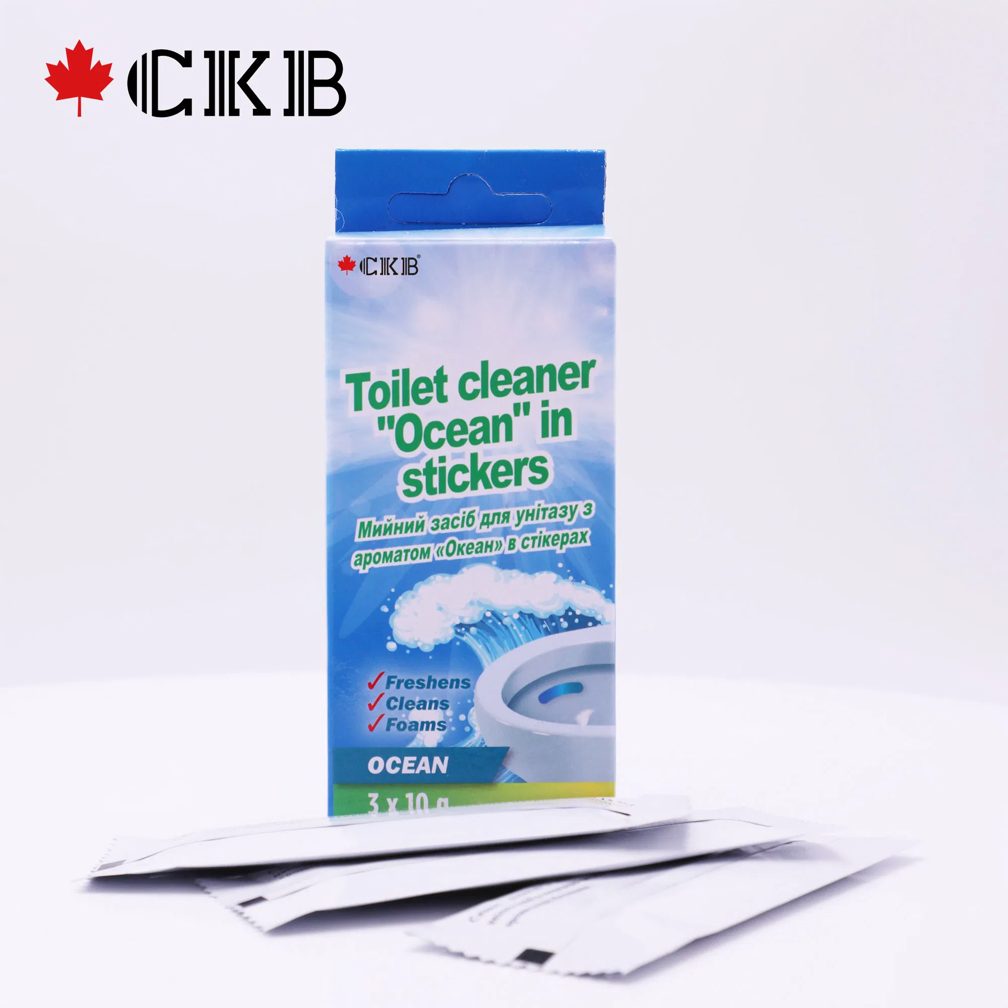 Disposable Sustainable Bathroom Blue Stick-on Strip Automatic Toilet Bowl Cleaner Tablet