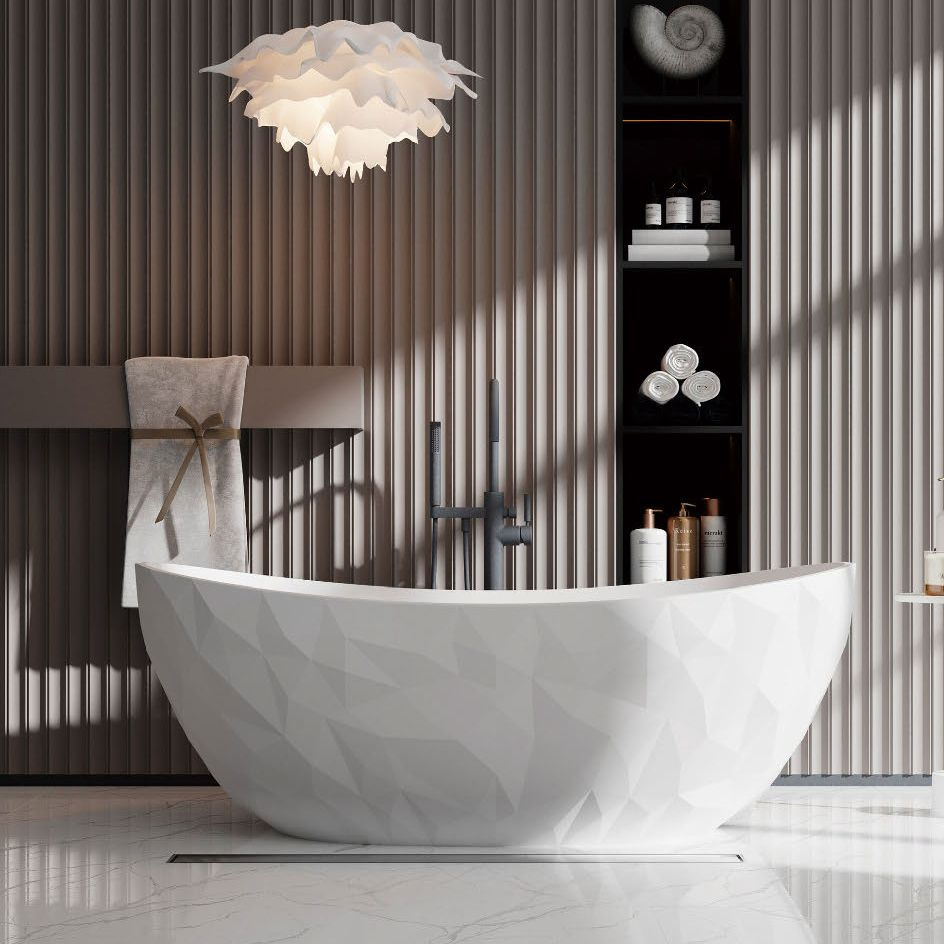 Отдельностоящая овальная ванна из искусственного камня