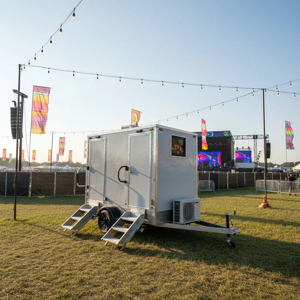 Factory Price Outdoor Trailer Toilet and Shower 2/4/8 Stall Restroom Public Wc Luxury Washroom Bathroom Movable Portable Mobile Toilet Trailer Portable Bathroom