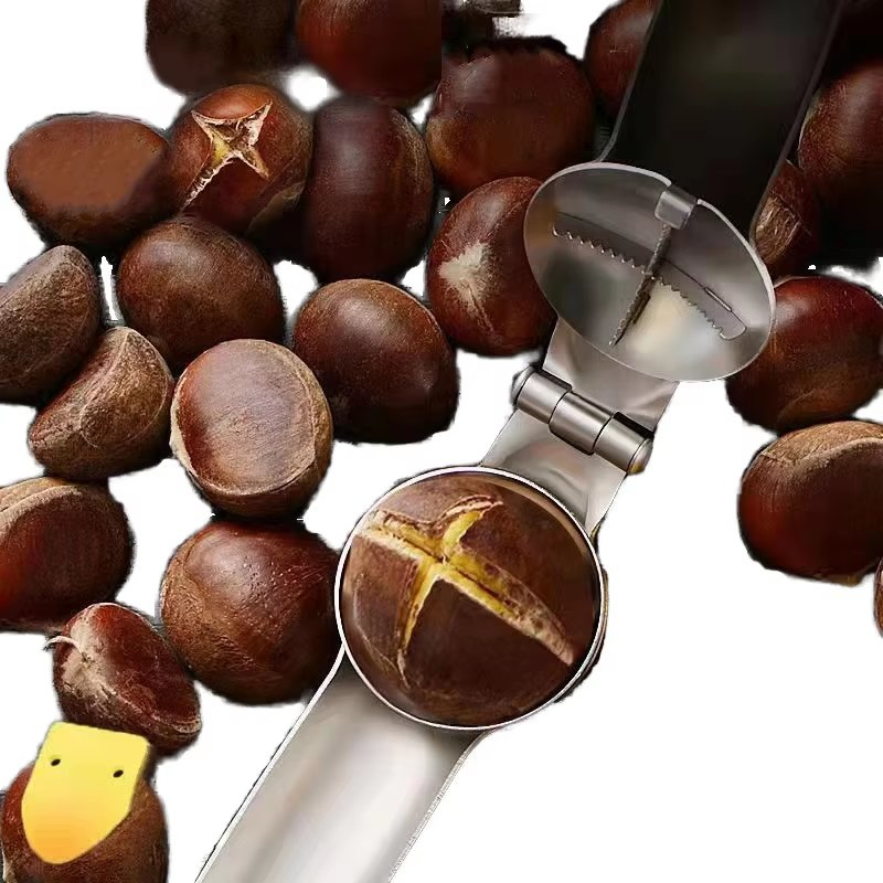 Stainless Steel Chestnut Opener Walnut Shell Opener 2-in-1 Chestnut Machine
