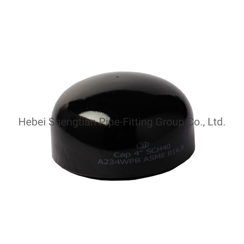 ASME B16.9 Mss Sp 75 8 Inch 4 Inch DN100 Seamless/Welded Sgp P265gh A234 Wpb Ms Mild Reducing Reducer Equal Bend Cap Tee Elbow Carbon Black Steel Pipe Cap