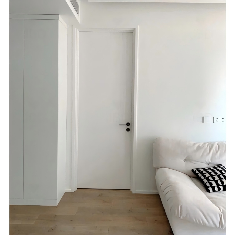 Waterproof Soundproof Interior Timber Door for Residential Rooms Premium White Pvcmdf