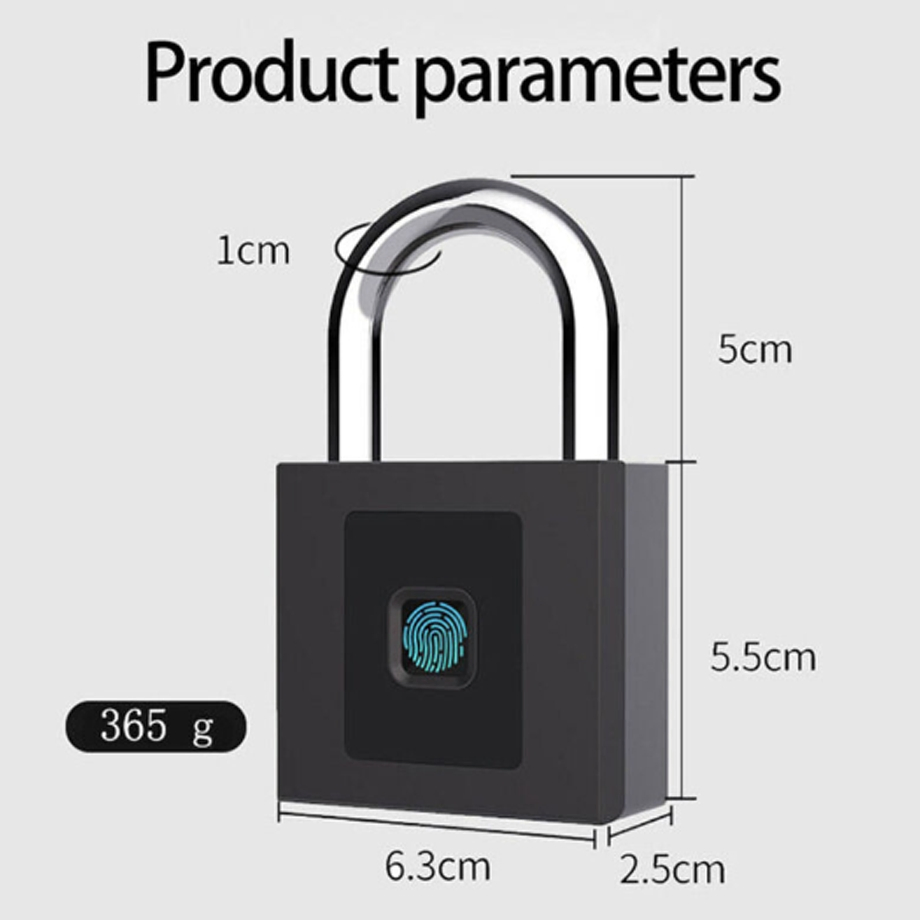 High Quality Waterproof IP65 Safety Large Capacity Digital Smart APP Fingerprint Padlock