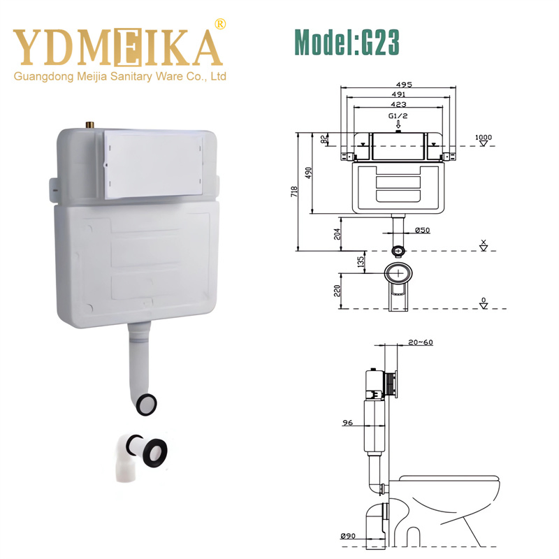 Floor-Mounted Toilet Inwall Water Tank Metal Frame Hidden Toilet Tank Concealed Cistern