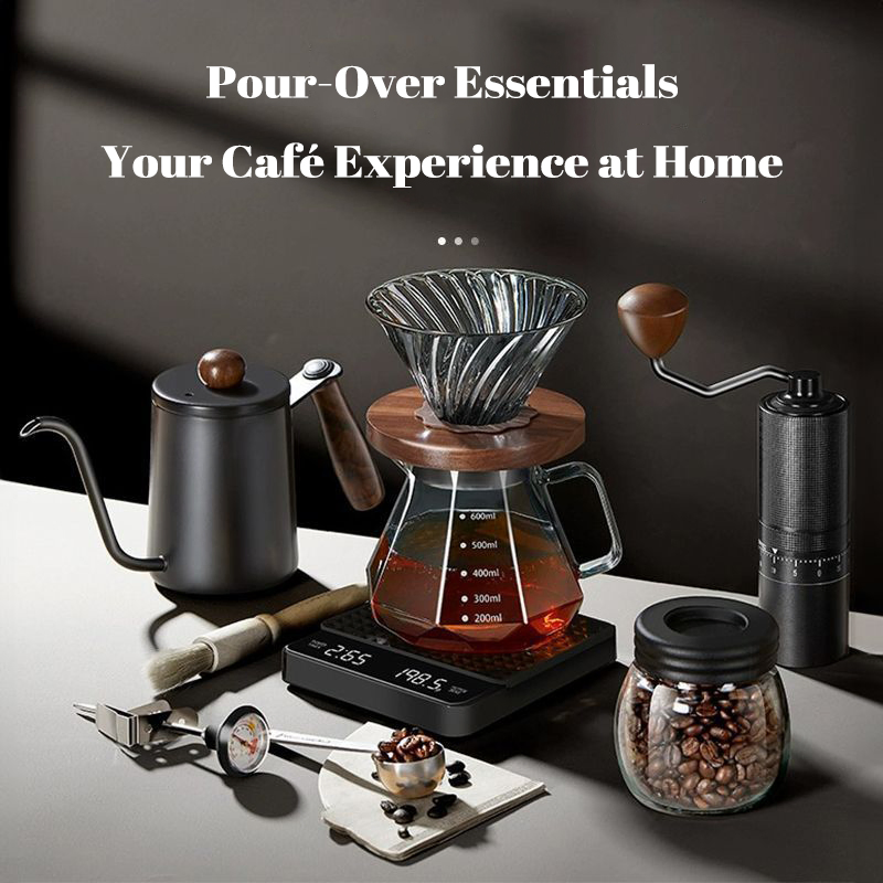 Manual Coffee Grinder Set with Filter Complete Coffee Utensils