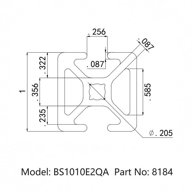 China Fractional Extrusion OEM ODM 1.0'' X 1.0'' BS1010 Smooth Surface T-Slotted Profile Industrial Manufacturing Machine Framing Inch T-Slot 10/15 Series
