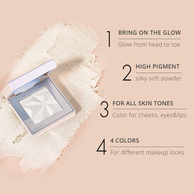 Makeup High Pigmented Champagne/Bronze Gold Highlighter OEM Custom Natural Glow Highlighter Powder