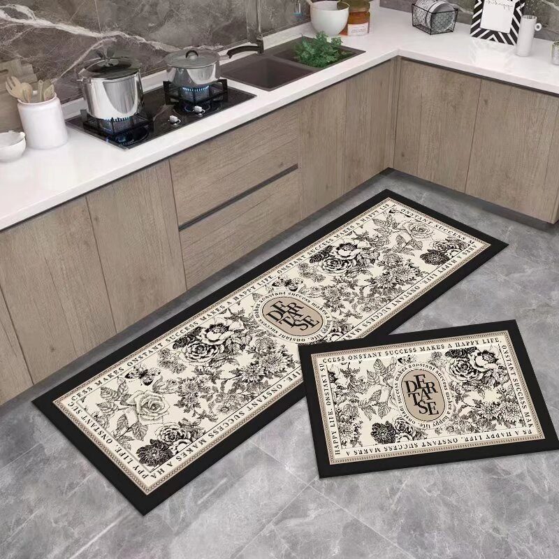 2PCS Non Slip Washable Kitchen Rugs and Mats Set Cushioned Runner Rugs for Kitchen